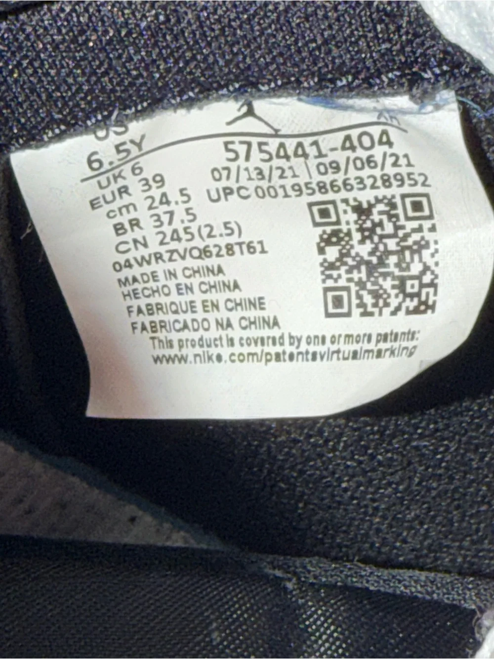 Nike Air Jordan 1 High Top GS Blue Black White Leather Sz 6.5Y 575441-404
